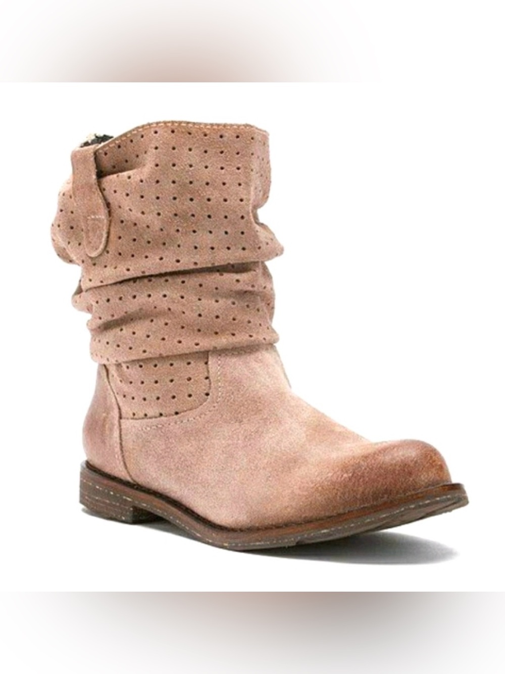 OTBT Poulsbo Beige Tan Suede Pull-On Slouch Ankle Boots Women's US 6.5